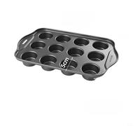 EffiFish Carbon Steel 24 Hole Cupcake Pan, Non-Stick Round Muffin Tray for Even Baking, for MINI Cakes and Party Desserts(B)