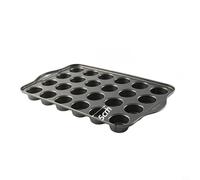 EffiFish Carbon Steel 24 Hole Cupcake Pan, Non-Stick Round Muffin Tray for Even Baking, for MINI Cakes and Party Desserts(C)