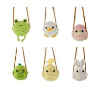 EffiFish Cartoon Animal Car Rearview Mirror Pendant Ornament ，Crochet Swing Accessory for Interior Decoration(Little Frogs)