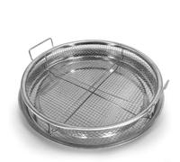 EffiFish Crisper Basket Baking Pan Set Basket Crisping Basket Mesh Crisping Grill Basket Stainless Steel Barbecue Basket Tray Kit For Camping(Original color)