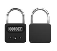 EffiFish Digital Timer Lock,with LCD Display USB Rechargeable Metal Security Padlock for Self Control Maximum 999 Hours Timing Auto for Unlock