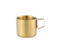 EffiFish Double Wall Insulated Travel Mug 280ml Stainless(Gold 150ML) | Double-wall vacuum tech, keeps hot 7h cold 18h, ergonomic handle, silver gold finish, easy grip