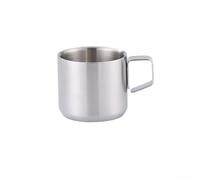 EffiFish Double Wall Insulated Travel Mug 280ml Stainless(Silver 150ML) | Double-wall vacuum tech, keeps hot 7h cold 18h, ergonomic handle, silver gold finish, easy grip
