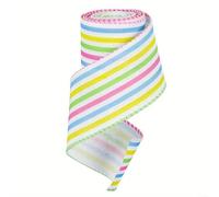 EffiFish Easter Wired Edge Ribbon 5 Yards, Burlap Bunny Egg Print for DIY Crafts Bows Wreaths Home Decor(C)