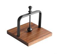 EffiFish Elegant Napkin Holder Featuring Wood Base and Metal Frame, Rustic Modern Tissue Organizer for Home Dining, Silver Tone(Black)