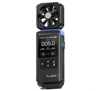 EffiFish FAM-02 Professional 3-in-1 Handheld Anemometer Thermometer Hygrometer, Temperature And Humidity Tester For Weather And HVAC Applications, Black