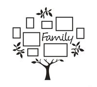 EffiFish Family Tree Frame, Acrylic Wall Mount Photo Collage Decor For Home Wedding Black 117X119cm
