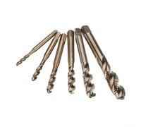 EffiFish for M35 Cobalt HSS Spiral Flute Tap Set M3-M10 Metric Right Hand Thread for Stainless Steel Hard Metal Drilling Tapping 6PCS(6PCS)