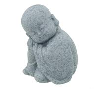 EffiFish for mini Meditating Baby Buddha Statues Speak Hear No Evil - Weather Resistant Patio Decoration - 4x5x6cm Sandstone Resin Figure(B)
