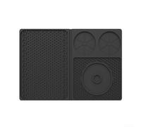 EffiFish Functional Silicone Bar Mat with Purpose-Built Rimmer Section to Aid Salt and Sugar Application on Glass Rims (Black)