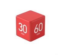 EffiFish Gravity Cube Timer with 15/20/30/60 Min Presets, Flip to Start Kitchen Cooking & Study Countdown, Loud Alarm & Display, ABS Plastic.(Red)