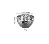 EffiFish Hammered Stainless Steel Salad Bowl Deep Mixing Bowl for Egg Whisking Food Prep Rust Resistant 26cm(Silver 22CM)
