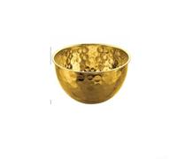 EffiFish Hammered Stainless Steel Salad Bowl Deep Mixing Bowl for Egg Whisking Food Prep Rust Resistant 26cm(Golden 26CM)