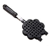 EffiFish Heart Shaped Waffle Maker, Nonstick Aluminum Alloy Stovetop Pan With Floral Pattern, Compact Baking Tool For Gas Hobs(C)