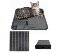 EffiFish Heated Pet Mat 10W 5V With Solar Power, Foldable Warm Chair Pad For Cats Dogs, 3-Level Heat, Quick Warmth In 3 Seconds, For Home Camping Travel