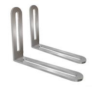 EffiFish Heavy Duty Corner Brackets Stainless Steel 3mm Reinforced L Bracket for Timber Fixing and Shelf Support Silver Single Unit(A)