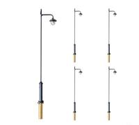 EffiFish HO Scale Model Railroad LED Street Lights Antique Style Lamppost Path Lighting Railway Track Accessories With Resistors 5Pcs