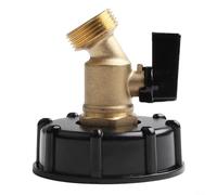 EffiFish IBC Tote Water Tank Adapter, 2 Inch Brass Garden Hose Faucet Valve Connector With GHT Outlet(A)