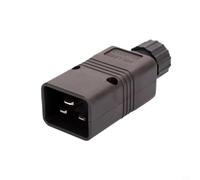 EffiFish IEC 320-C20 Connector, 16A 250VAC Industrial Power For PDU UPS, IEC320-C19/C20 Mains Adaptor Cable, Black PC Connector Mains Adaptor Cable(IEC320-C20)