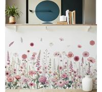EffiFish Kids Bedroom Decor Pink Blossom Decals Safe Walls | Vibrant pink floral design, transforms bedroom living room, lively aesthetic touch, easy peel stick