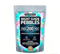 EffiFish Luminous Garden Stones Solar Powered Waterproof Outdoor Decorative Pebbles Glow In The Dark Colorful Resin Rocks For Pathway Lawn Yard Decor 17X12cm Blue(Colored 200pcs)