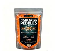EffiFish Luminous Garden Stones Solar Powered Waterproof Outdoor Decorative Pebbles Glow In The Dark Colorful Resin Rocks For Pathway Lawn Yard Decor 17X12cm Blue(Orange 200pcs)