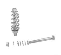 EffiFish M10x1.5mm Exhaust Flange Bolts 2-Piece Silver Set | Integrated vibration springs, shock absorption, reduces engine noise, protects manifold, stable seal