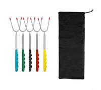 EffiFish Marshmallow Toasting Forks 45 Inch Stainless Steel Roasting Telescopic BBQ With Storage Bag Marshmallow Toasting Forks