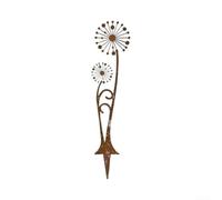 EffiFish Metal for dandelion Plant Support Stake for Flower Bed Metal(B) | Pre-rusted iron, for dandelion pattern, 35cm height, weather resistant, single piece pack