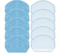 EffiFish Microfiber Mop Cloth Replacement Pads 4-Pack Compatible with BR150 BR151 Robot Vacuum Cleaner 177x109mm(10PCS)