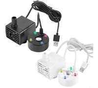 EffiFish Mini USB Mist Maker Fountain,With 4 Color LED Lights Water Pump Atomizer For Indoor Pond Tank Humidifier Home Garden Decoration(Black)