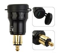 EffiFish Motorcycle Dual USB Charger Adapter,4.2A Waterproof DIN For Hella Socket CNC Aluminum For BMW F800 F650 F700 R1200 For GS RT Black