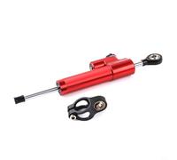 EffiFish Motorcycle Steering Damper for stabilizer Bracket 256mm Short Steel Mount Red Blue Gold Silver Titanium for Bike Control(Red)