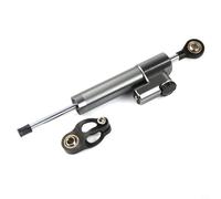 EffiFish Motorcycle Steering Damper for stabilizer Bracket 256mm Short Steel Mount Red Blue Gold Silver Titanium for Bike Control(Titanium)