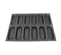 EffiFish Nonstick Silicone Bread Pan, Perforated Loaf Tin For Even Baking, Dishwasher Safe Bakeware For Bread & Hot Dogs, Black 30X40cm(12-grid black)