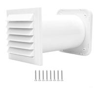 EffiFish Passive Ventilation Duct Cap Wall Mounted Rainproof Air Filter with Adjustable Dual Direction Flow for Home Garden White 45x20x20cm
