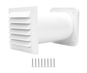 EffiFish Passive Ventilation Duct Cap Wall Mounted Rainproof Air Filter with Adjustable Dual Direction Flow for Home Garden White 45x20x20cm