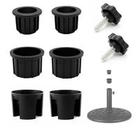 EffiFish Patio Umbrella Stand Base Ring Adapter Kit With Hole Cover Cap For Beach Market Traditional Umbrellas Replacement Parts