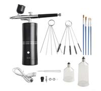 EffiFish Portable Cordless Airbrush Kit ，with Variable Pressure Compressor For Auto Painting Car Motorcycle Spray Paint Nail Art(Black C)
