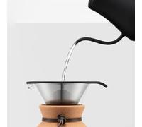 EffiFish Pour Over Kettle Gooseneck Design - Manual Water Kettle for Gas Electric Induction Hobs - 304 Steel Tea Pot 350ml Black(M-white 350ML)