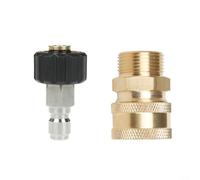 EffiFish Pressure Washer Adapter Set Metric M22 15Mm To 3/8 Inch Quick Release Coupling Kit 5000 PSI Couplers Pressure Washer Adapter