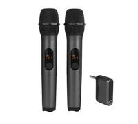 EffiFish Professional Dual-Channel 2.4GHz Wireless Microphone System with Noise Reduction for Karaoke, Church and Events
