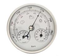 EffiFish Professional Weather Monitoring Station, 130MM Aluminum Wall Mount Barometer With Temperature Humidity Atmospheric Pressure Display