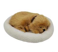 EffiFish Realistic Breathing Dog Plush Toy With Sleeping Motion Soft Stuffed Electronic Pet Ornament For Home Décor Desk Display(DogA)