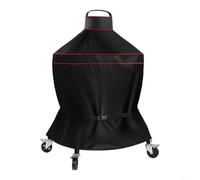 EffiFish Red Striped Grill Cover 37x55in for Kamado Joe | 600D Oxford Fabric, Windproof Buckle Straps, UV & Rain Protection, Includes Storage Bag, Fits 55-inch Models