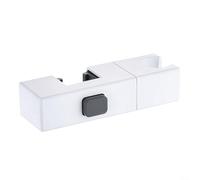 EffiFish Rotatable Square Shower Holder, for 30x18mm Tube, Adjustable ABS Plastic Bracket Mount for Bathroom Handheld Sprayer, Black(White)