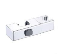 EffiFish Rotatable Square Shower Holder, for 30x18mm Tube, Adjustable ABS Plastic Bracket Mount for Bathroom Handheld Sprayer, Black(Chrome)