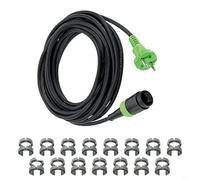 EffiFish Rubber Power Cable H05 RN-F-4 203914 (489421) 240V With Bayonet Lock For Festool Vacuum, 4M And 7.5m Black(7.5M)