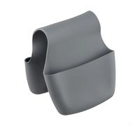 EffiFish Silicone Sink Organizer With Drain Hole Saddle Shaped Hanging Storage Bag For Sponges Soaps And Cloths Kitchen Counter Caddy(gray)