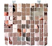 EffiFish Silver Sequin Wall Panel 30X30cm ，Reflective Glitter Backdrop For Wedding Party Birthday Event Decor Easy Install Reusable(Light gold)